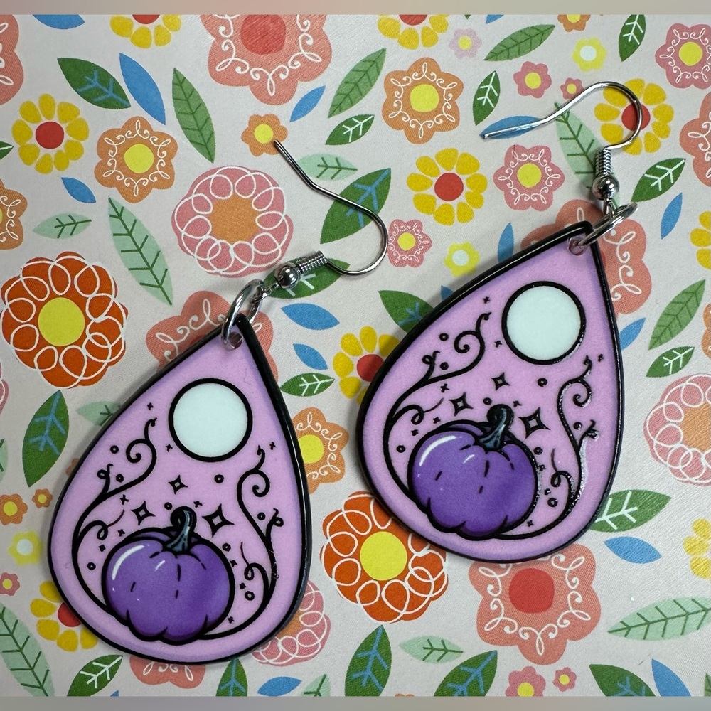Purple Pumpkin Earrings